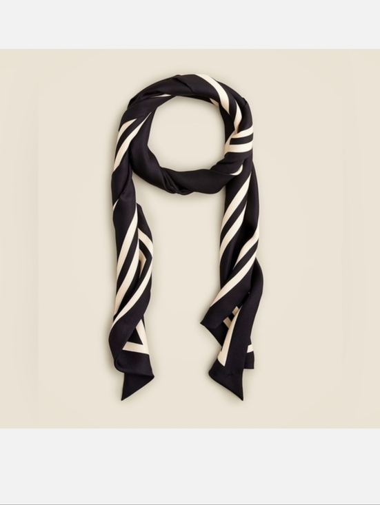 J. Crew Accessories - J. Crew Printed Silk Scarf - Black Aged Parchment